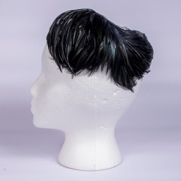Milbrae Vintage Black Feather & Net Hat - Picture 3 of 8